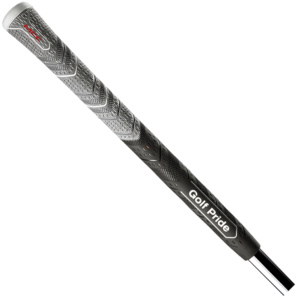 GOLF PRIDE Multicompound Plus 4 Align Max Grip Black/Grey Midsized Diagonal view - Up N Down Golf - Golf Club Rental Hire Repair Algarve