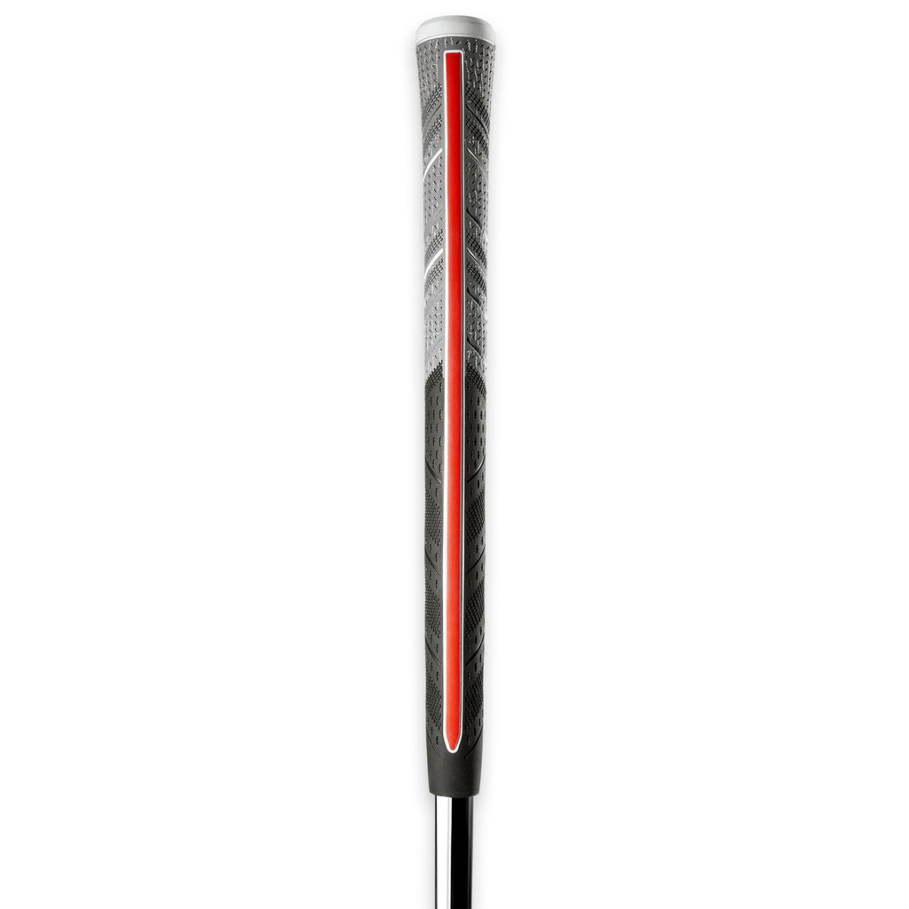 GOLF PRIDE Multicompound Plus 4 Align Max Grip Black/Grey Midsized Alignment line back view - Up N Down Golf - Golf Club Rental Hire Repair Algarve