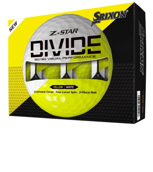 Srixon Z Star Divide Golf Ball Package - Pack of 12 Yellow & White Golf Balls 