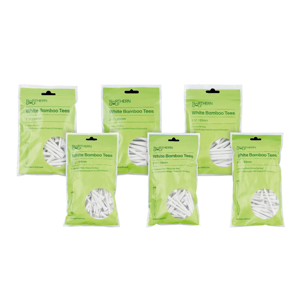 Six packages of Northern White Bamboo Teas on a white background - Up N Down Golf - Golf Club Rental Hire Repair Algarve