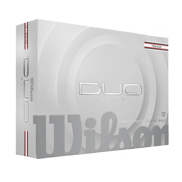 Wilson Duo Soft golf ball box of 12 on a white background