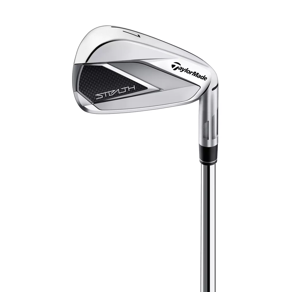 TaylorMade Stealth 7 iron, side view. - Up N Down Golf - Golf Club Rental Hire Repair Algarve